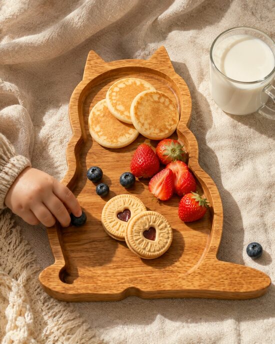Oak dish Cat